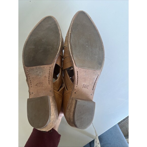 Frye Ray Huarache Tan Nude Woven Bootie Shootie Size 10 Western Boho Artsy - Picture 9 of 10